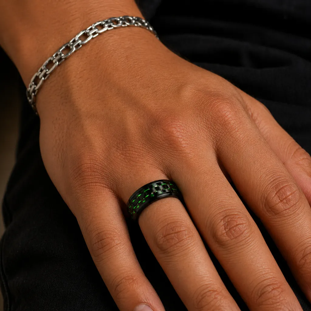 black-ceramic-ring-green-carbon-fiber-on-hand.webp