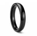 Womens Polished Finish Domed Black Tungsten Carbide Ring
