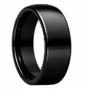 Polished Finish Domed Black Tungsten Ring
