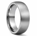 Brushed Finish Domed Tungsten Carbide Ring